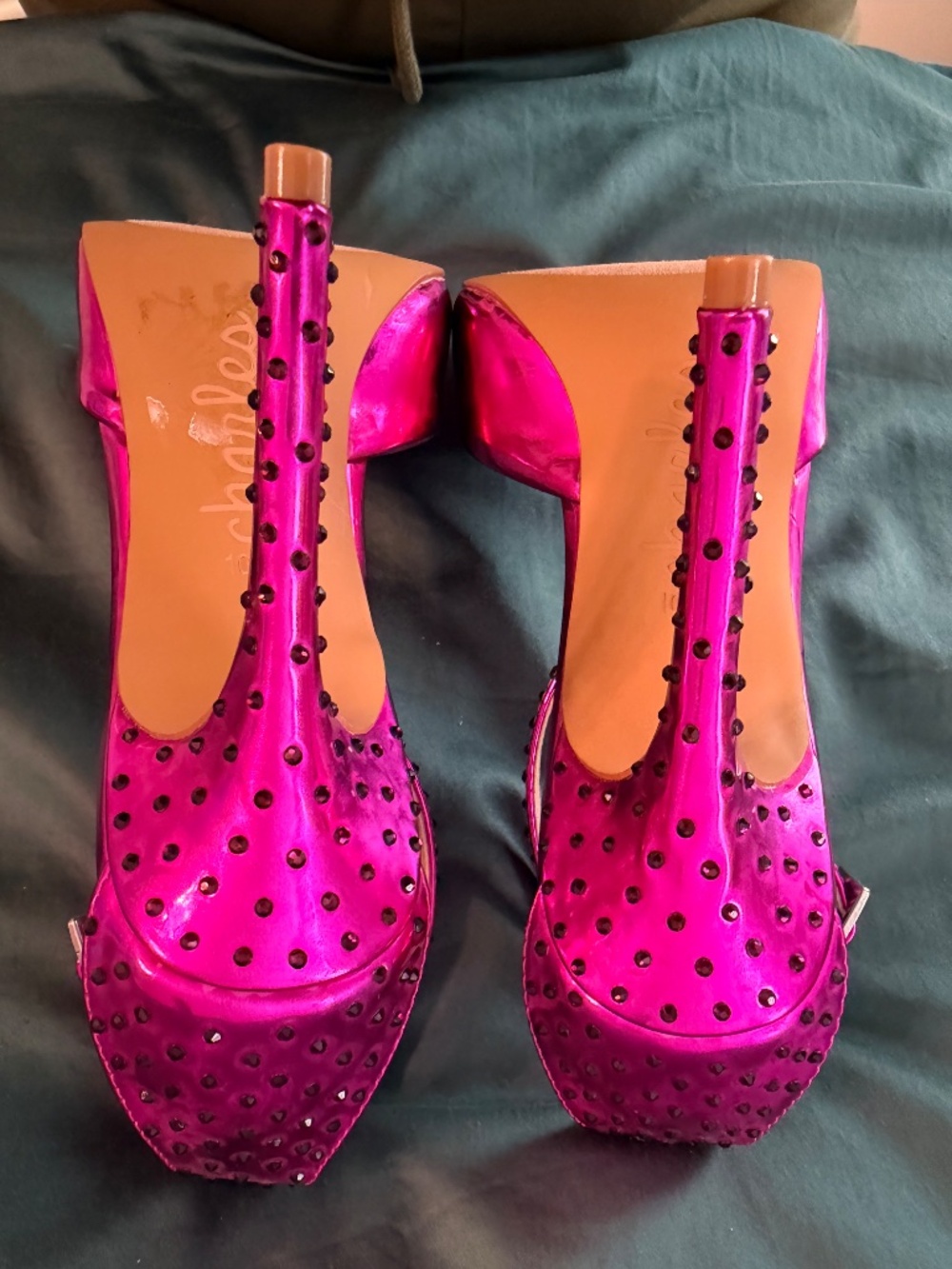 Metallic Fuschia Heels - Picture 6 of 7